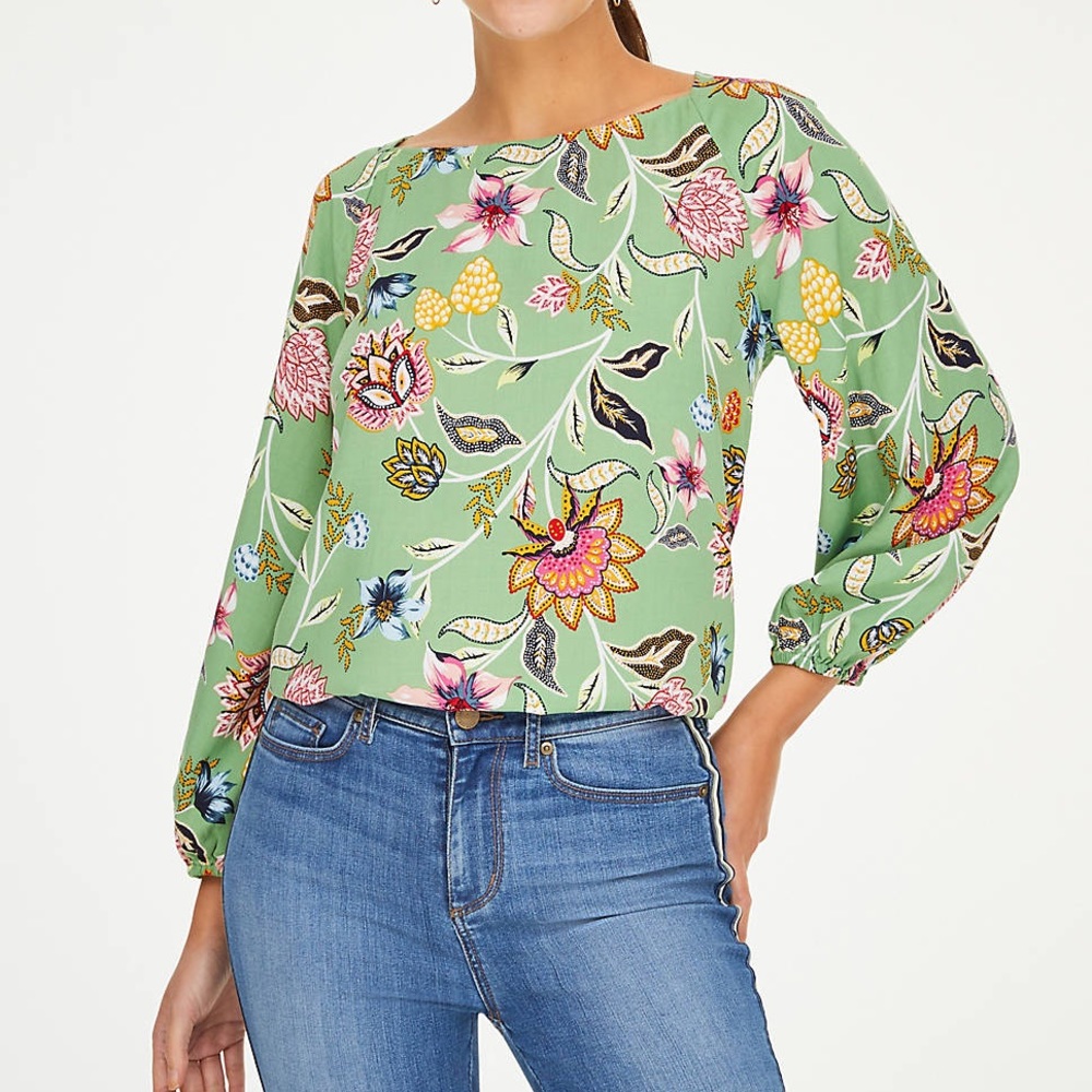 💐Loft Floral Square Neck Blouse